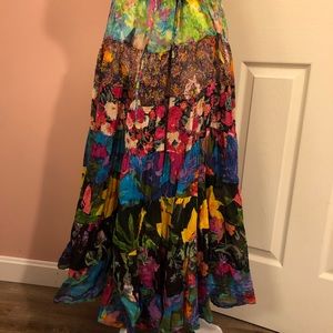 Boho Cotton Floral Skirt M/L